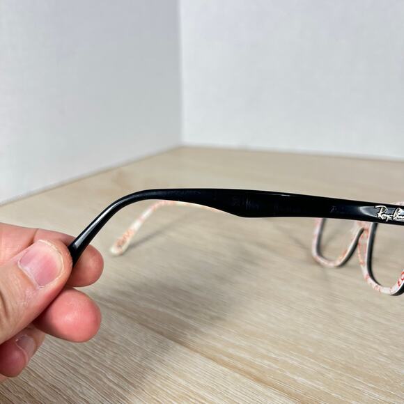 Ray-Ban RB5228 5014 Eyeglasses Black White and Red 50-17-140 Frames Only main image 6